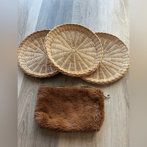 Free People Handbags - Free people brown fur cosmetic pouch